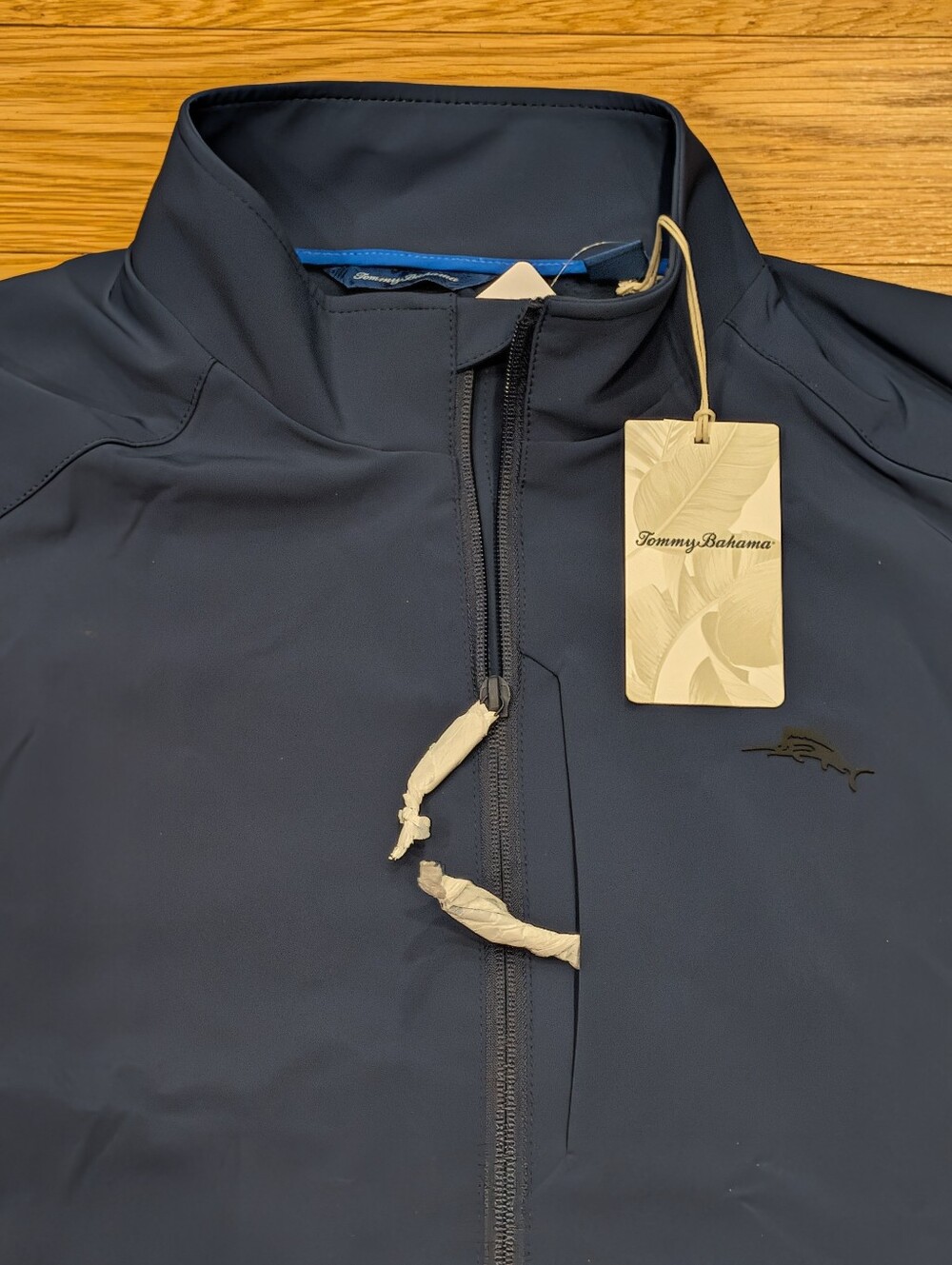 Tommy Bahama Clubhouse Pro Full Zip Performance Jacket Ocean Deep Navy Men's L